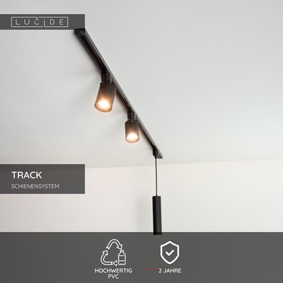 Lucide TRACK T-Verbinder - 1-Phasen Stromschiene / Schienensystem - Schwarz (Verlängerung)